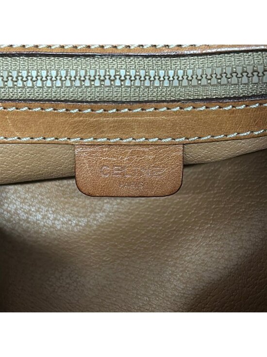 Celine Backpack Macadam Pattern Dark Brown Drawstring Leather main image 11